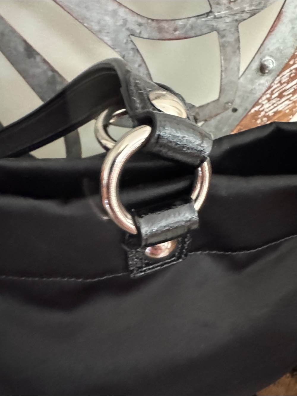 Coach Black Tote with Red, Blue and Gold Studded Ombre Logo - Picture 6 of 12